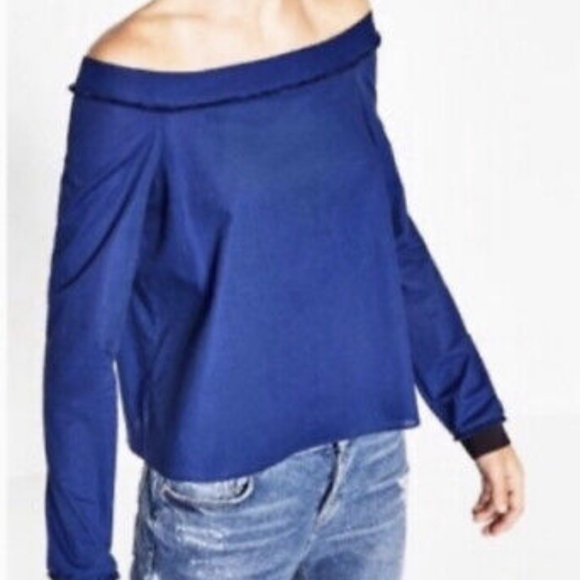 Zara dark blue off shoulder - Picture 1 of 6
